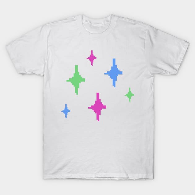 Poly Pride Sparkles Pixel Art T-Shirt by christinegames